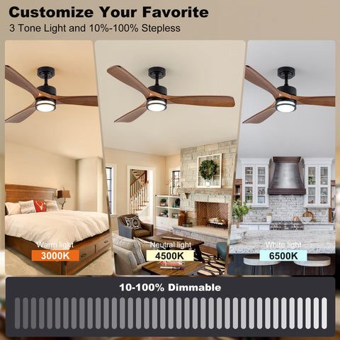 JHSYCH solid walnut blades add natural warmth to living spaces.