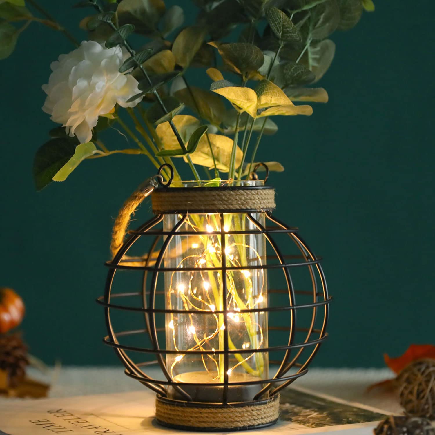 JHY DESIGN diamond-frame lantern ready to hang for elegant events