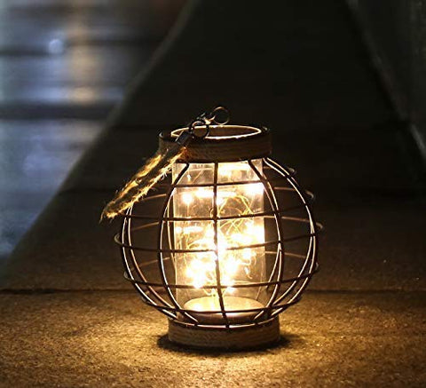 JHY DESIGN compact tabletop lantern with sturdy base for desks and shelves