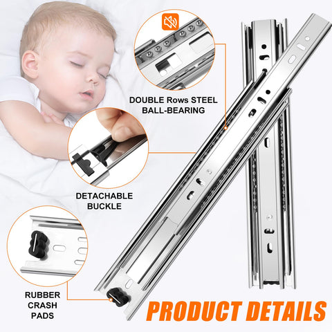 Ji2oo-Yi drawer slide with screws included for quick install.