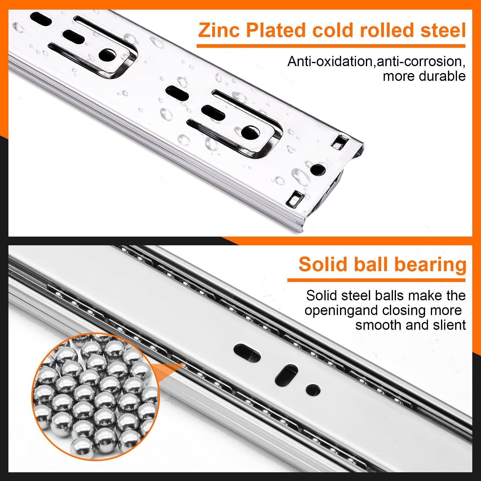 JI2OOYI ball-bearing drawer slides ensure smooth, quiet operation.