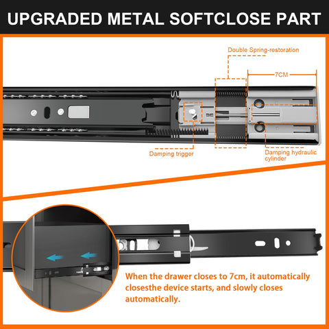 JI2OOYI 3-fold full-extension slide enables full drawer access.