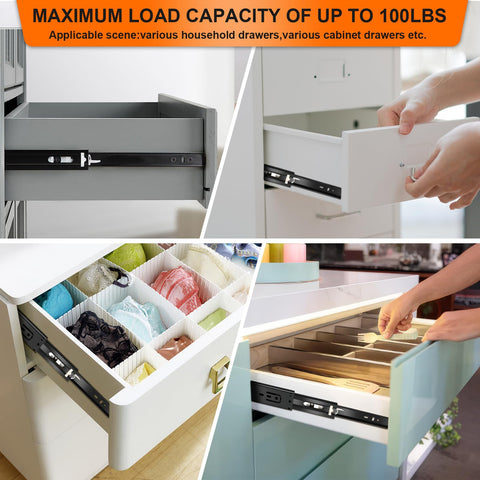 JI2OOYI side-mount drawer glides fit both face-framed and frameless cabinets.
