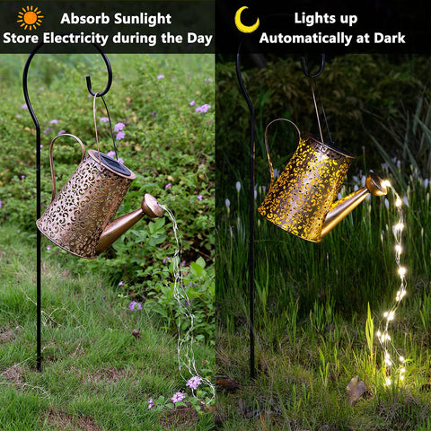 JIAJIAMEI solar garden light on shepherd hook for easy yard decor