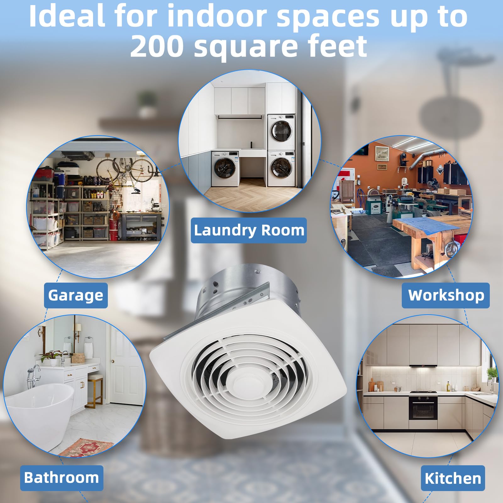 JIANBENKJ 200 CFM bathroom exhaust improving odor and humidity control.
