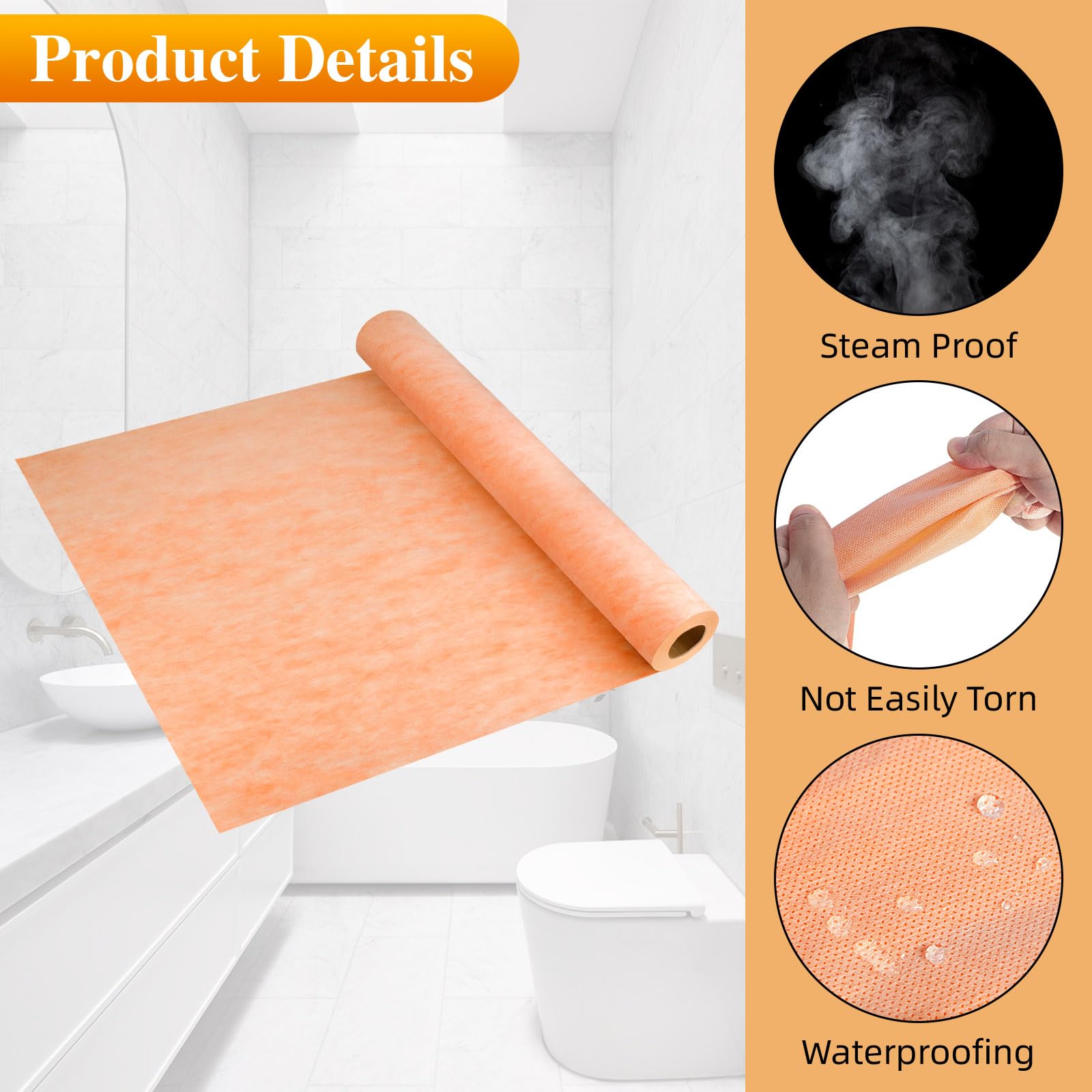 JIANBENKJ bathroom waterproof membrane installs around corners and niches smoothly.