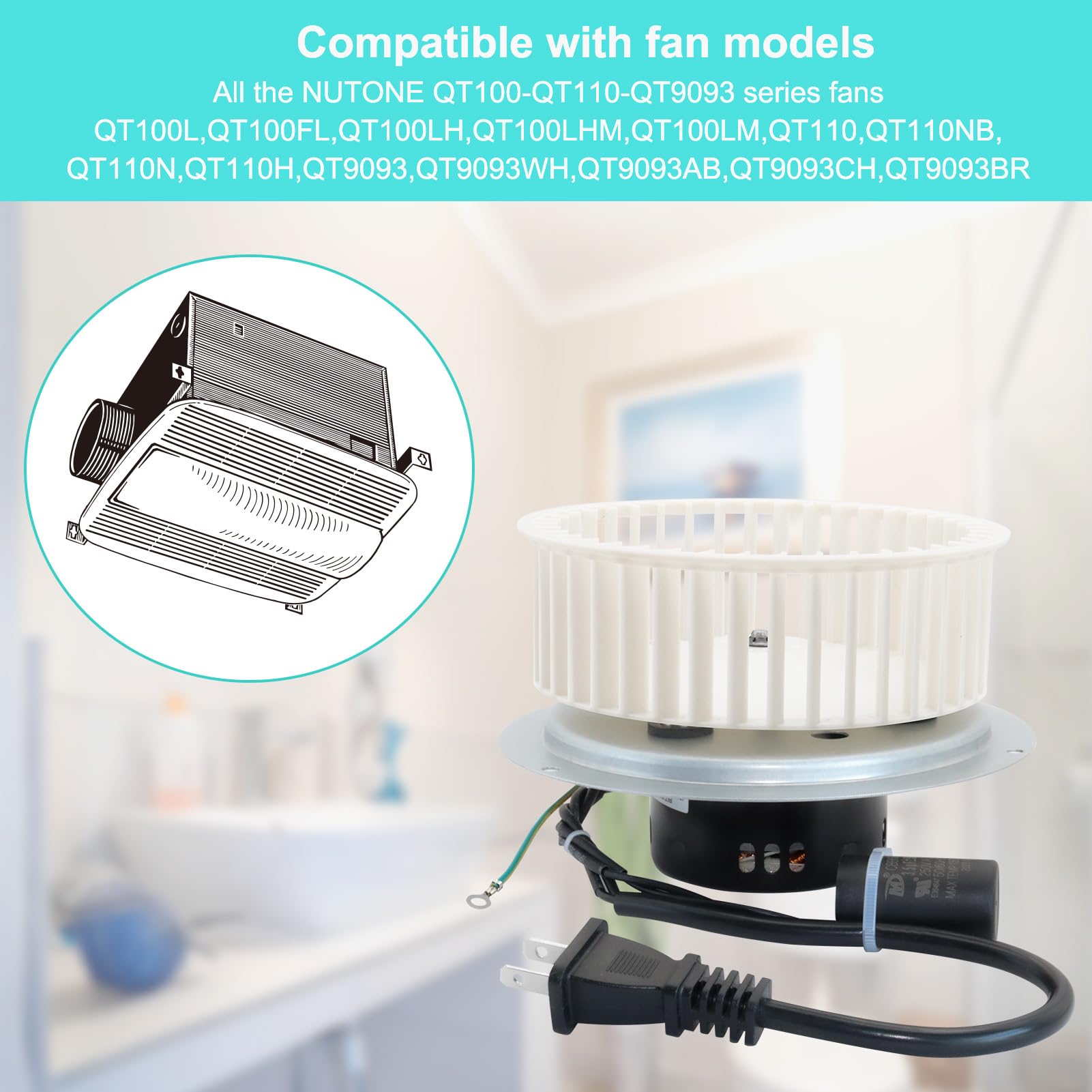 JIANBENKJ easy-install motor replacement minimizes ceiling disruption.