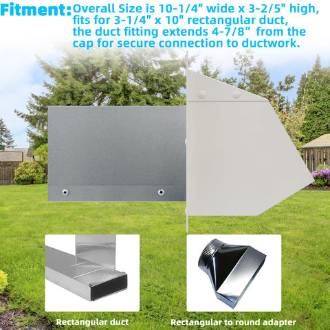 JIANBENKJ extends 4-7/8 inches for secure duct connection