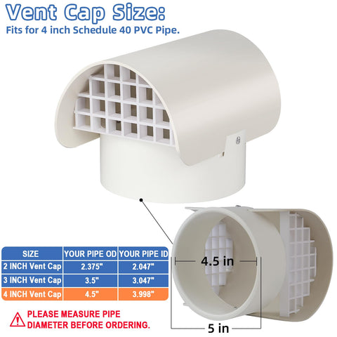 JIANBENKJ radon vent cap side view shows durable PVC construction.