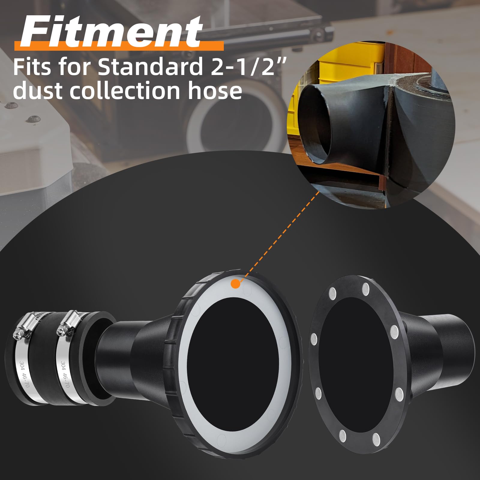 JIANBENKJ steel ring secures the dust collection assembly for durability