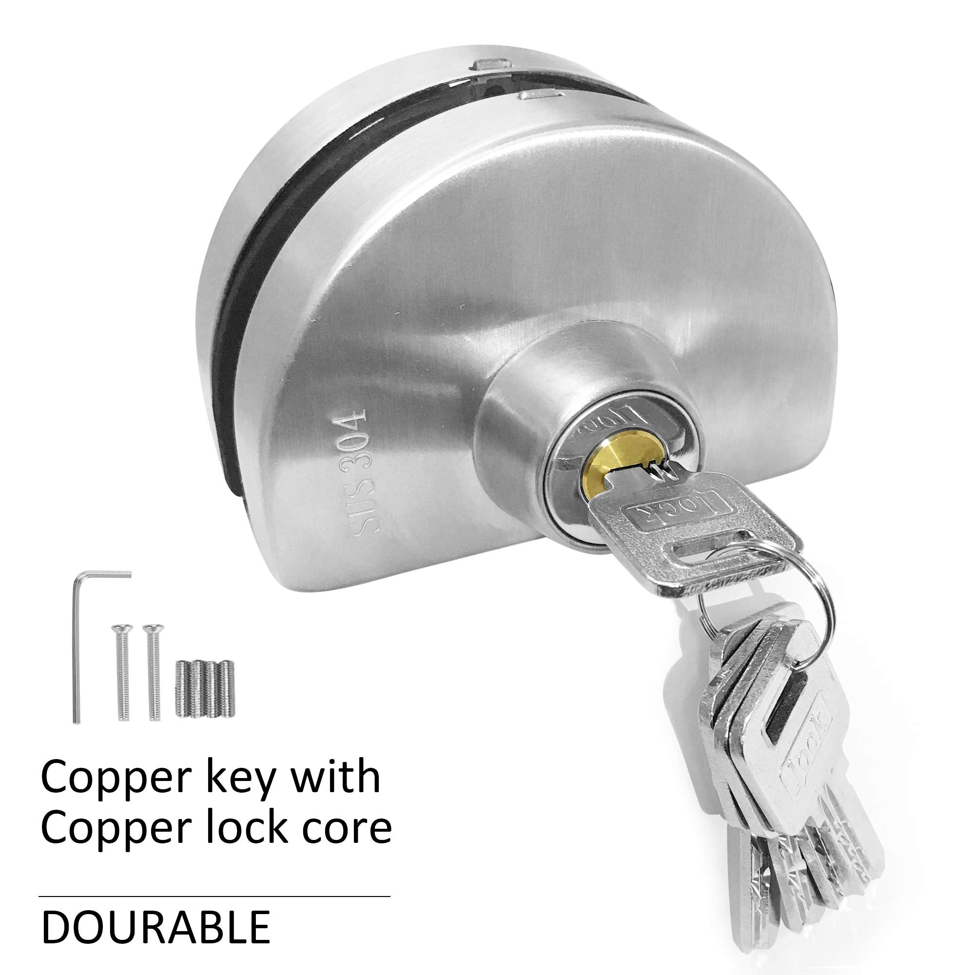 Jiangshen lock on glass door shows inside-outside control option.