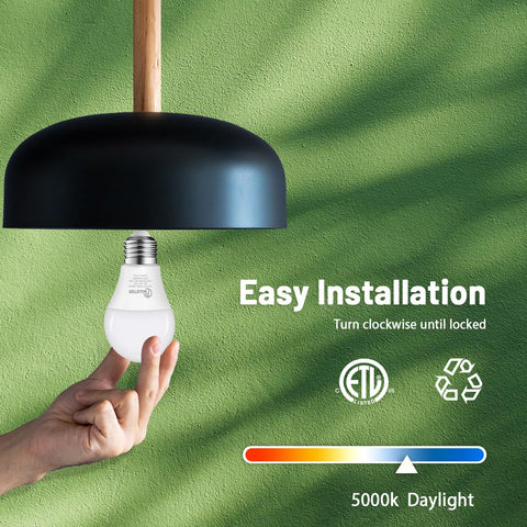 JIANGSILING A19 LED bulb energy efficient and easy to install.