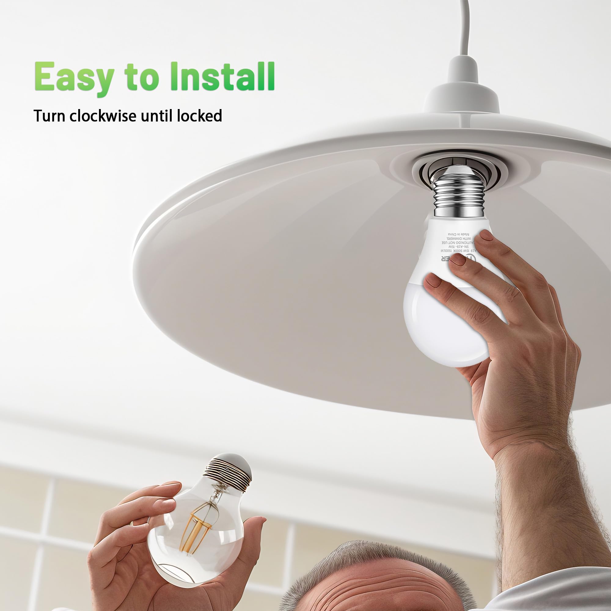 JIANGSILING A19 LED bulb clean daylight for focused work.