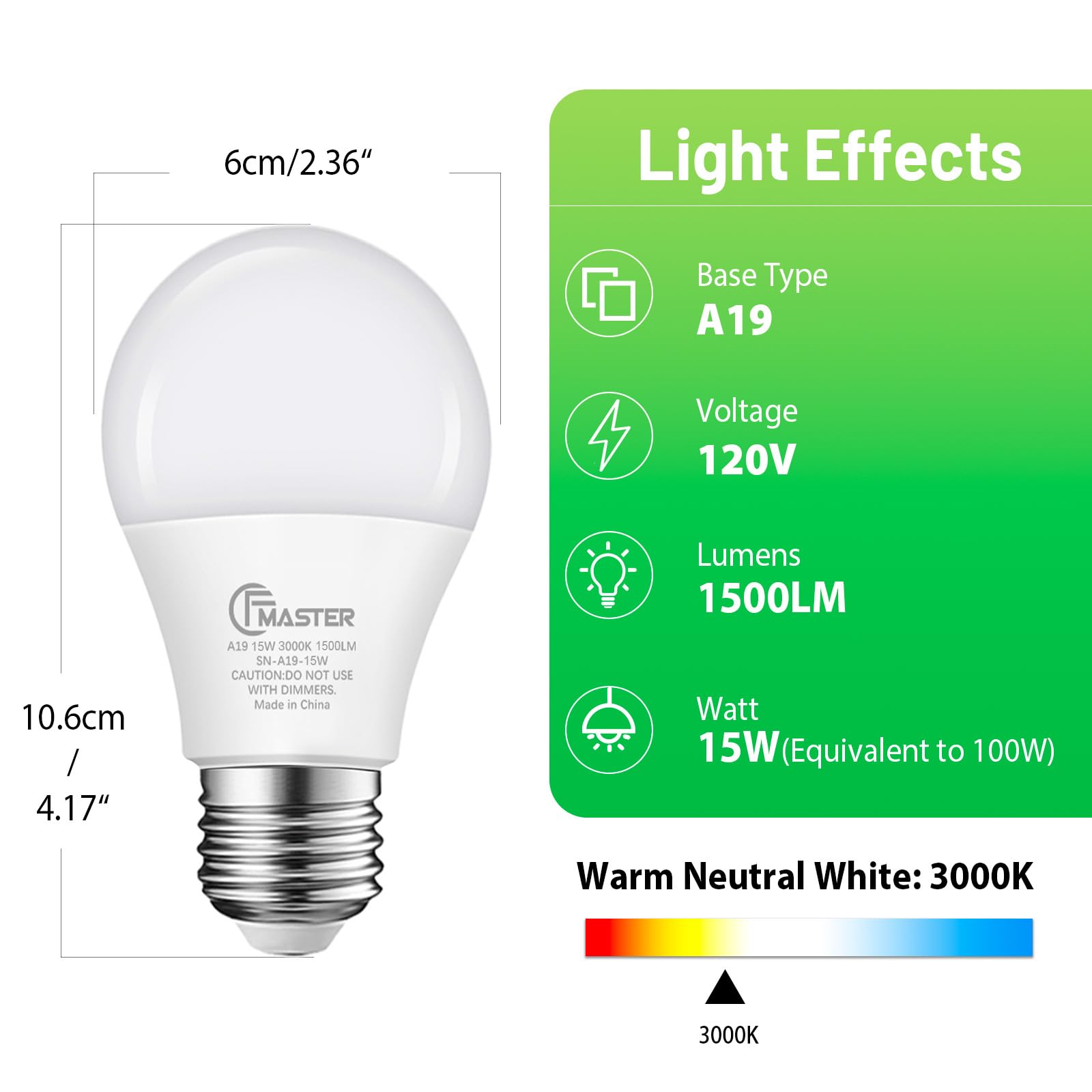 JIANGSILING A19 LED Bulb 3000K warm white creates cozy ambience