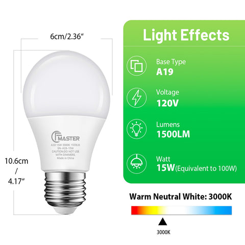 JIANGSILING A19 LED Bulb 3000K warm white creates cozy ambience
