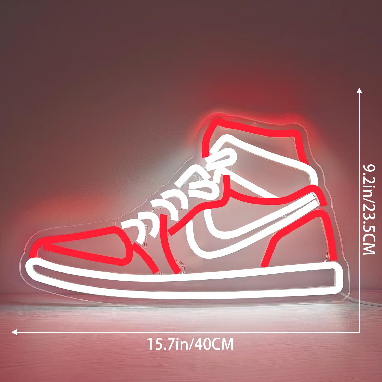 JianJung dimmable LED sign enhances sneakers with customizable glow in any space.