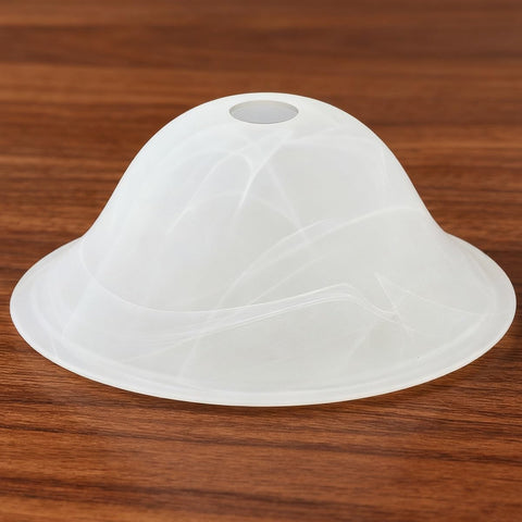 JIAOGEPENGYOU alabaster glass shade with amber swirl adds warm, premium look to 12-inch fixtures.