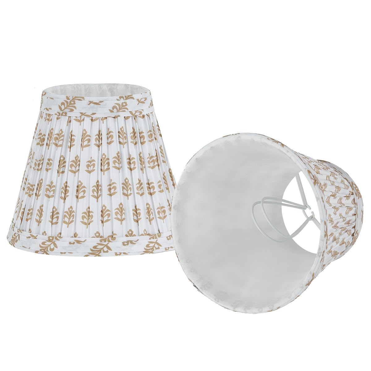 JIAOGEPENGYOU brown floral pleated shade clip-on for soft ambient lighting