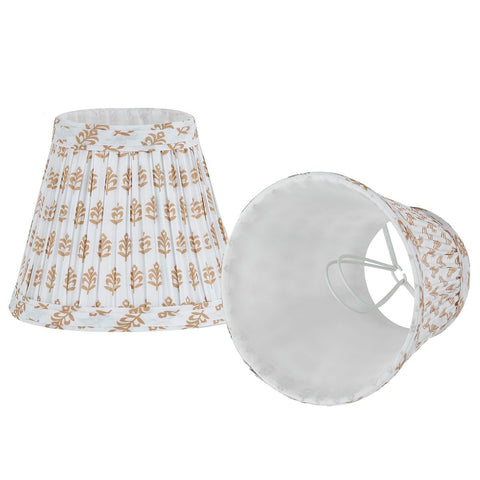 JIAOGEPENGYOU brown floral pleated shade clip-on for soft ambient lighting