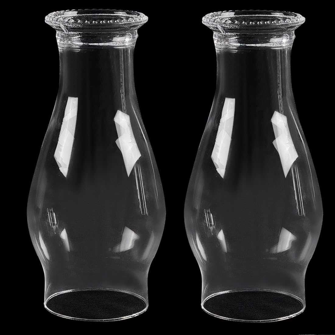 JIAOGEPENGYOU oil lamp chimney 8inch 2-pack for bright, steady flame replacement for kerosene lamps.