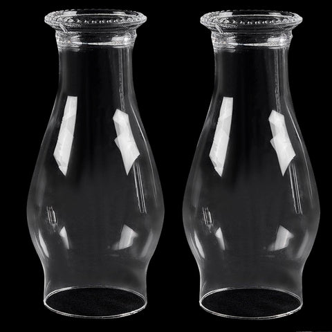 JIAOGEPENGYOU oil lamp chimney 8inch 2-pack for bright, steady flame replacement for kerosene lamps.