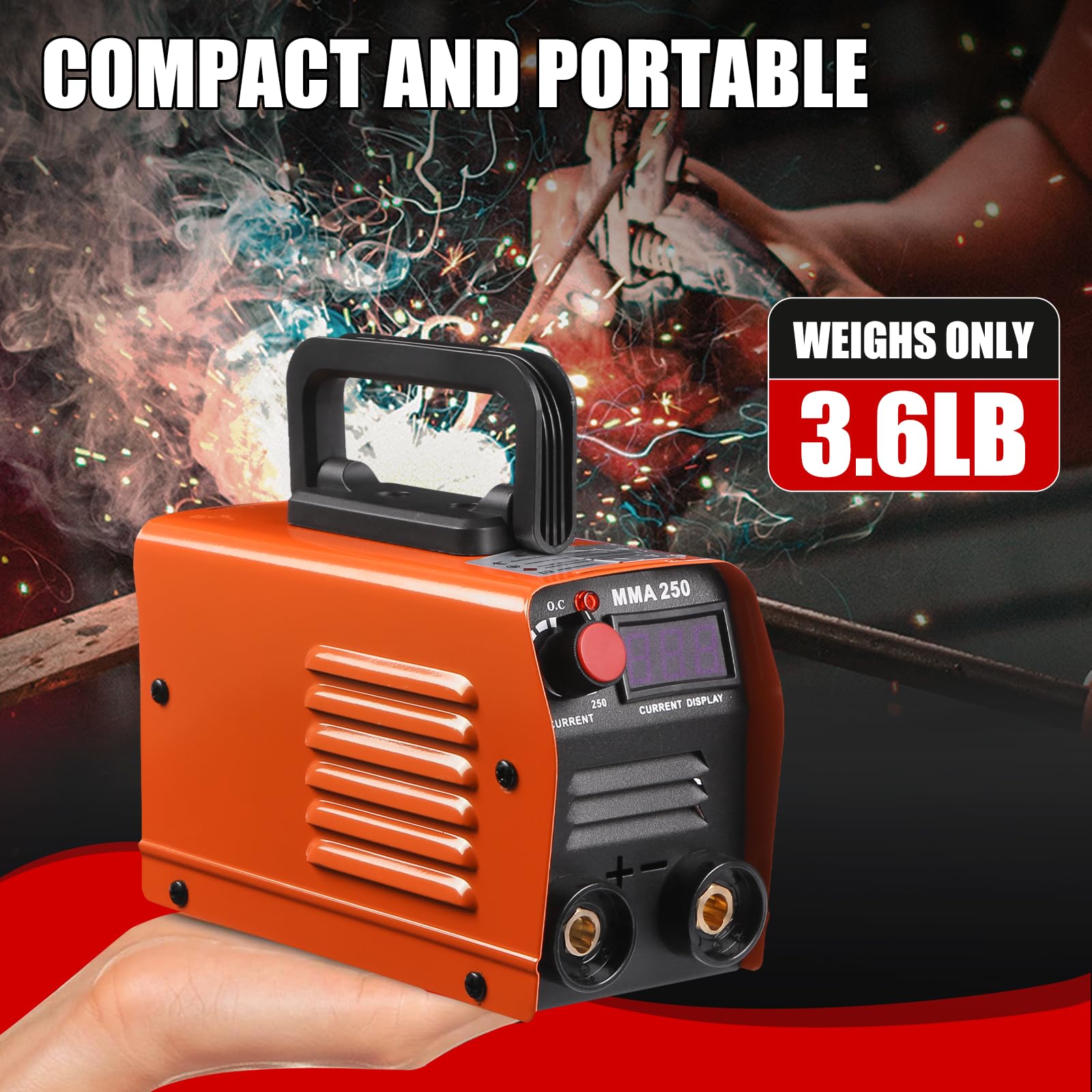 JIAONE MMA 250A 110V welder side panel for easy adjustments