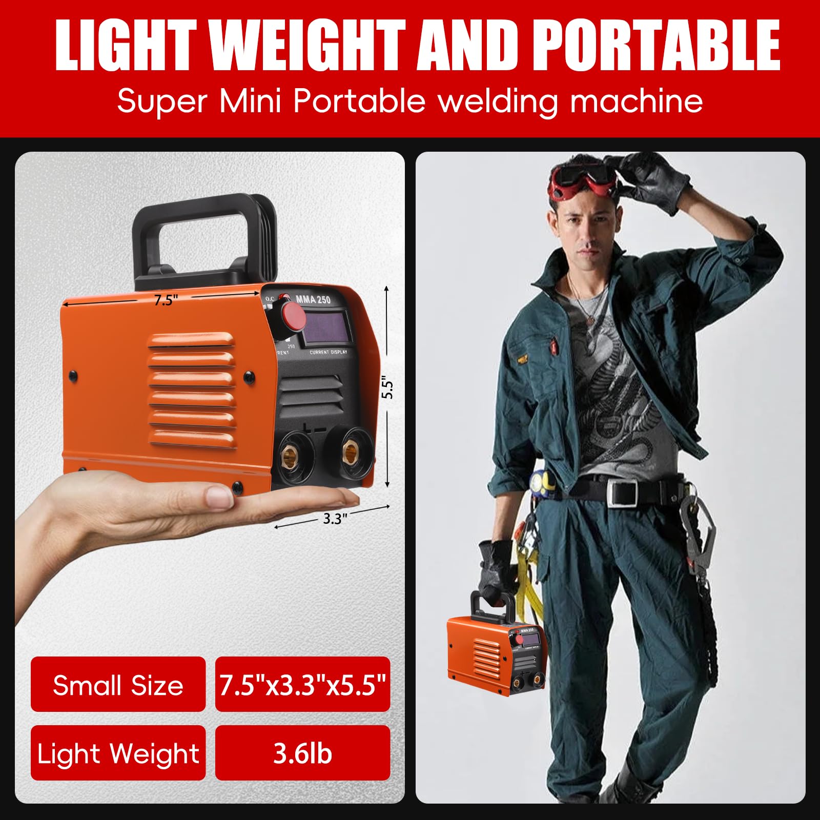 JIAONE portable welder in outdoor use on a project