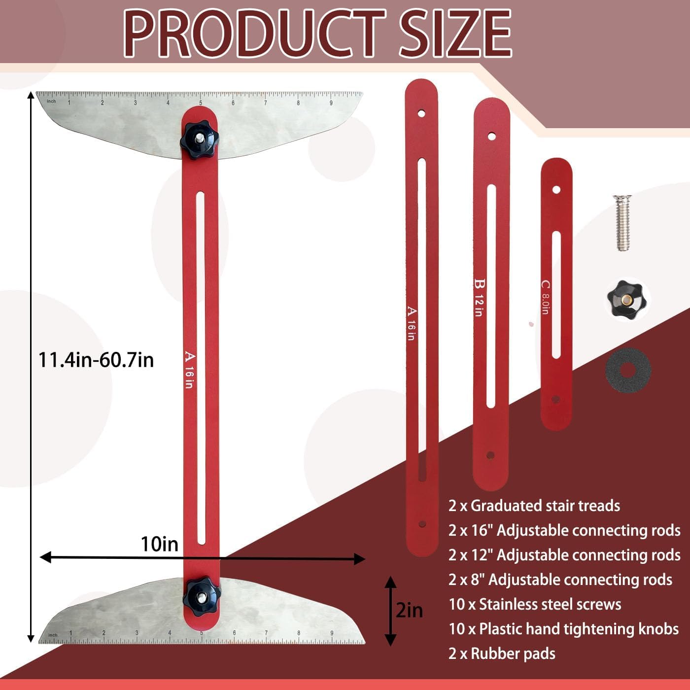 JIAOZZZ stair jig demonstrates adjustable angle for precise stair alignment