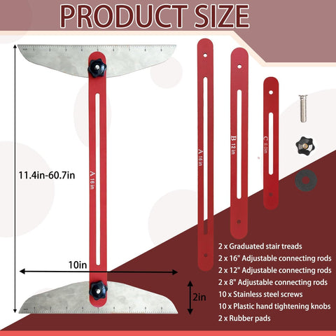 JIAOZZZ stair jig demonstrates adjustable angle for precise stair alignment