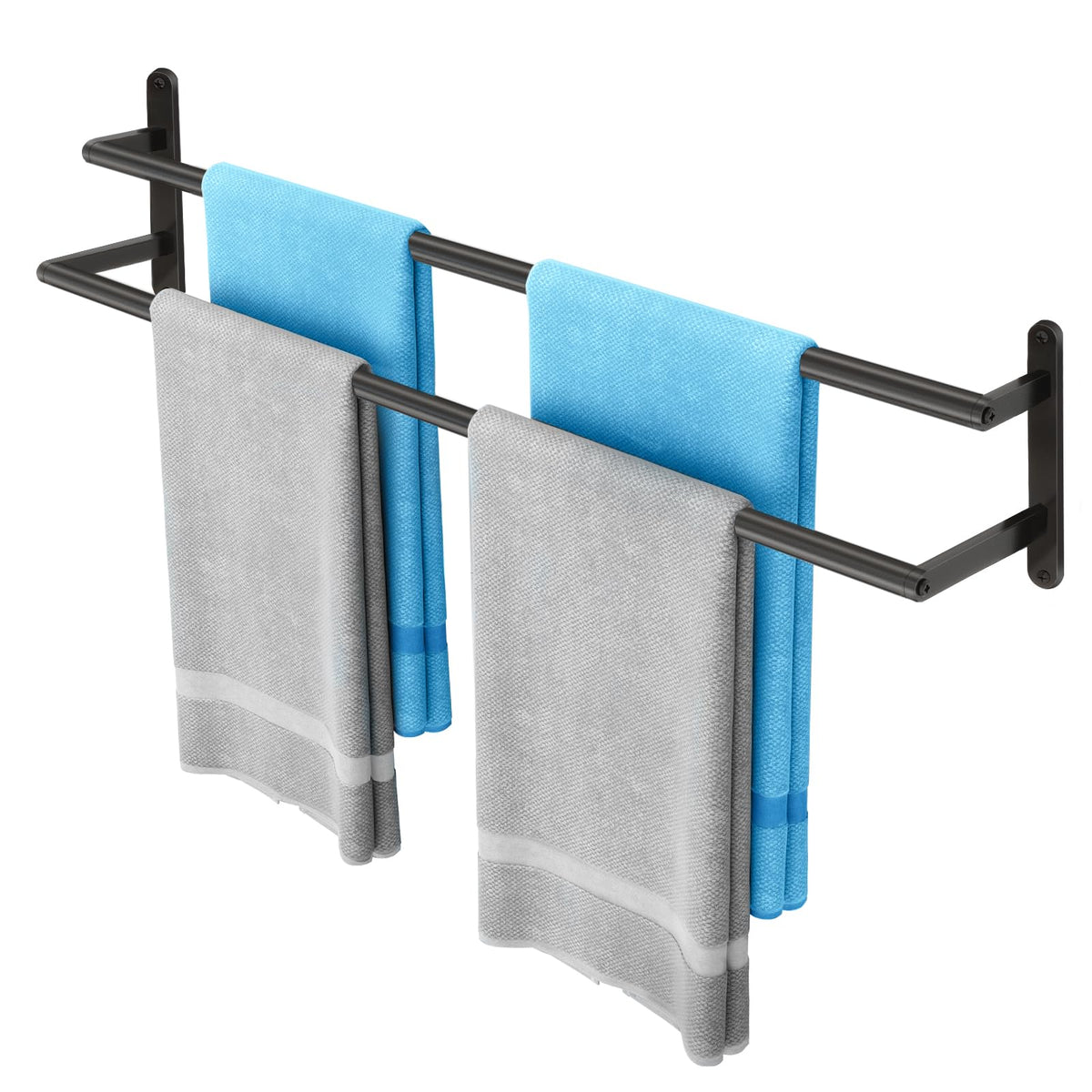 JIAPAIDUO 32Inch double towel bar on wall for organized towels