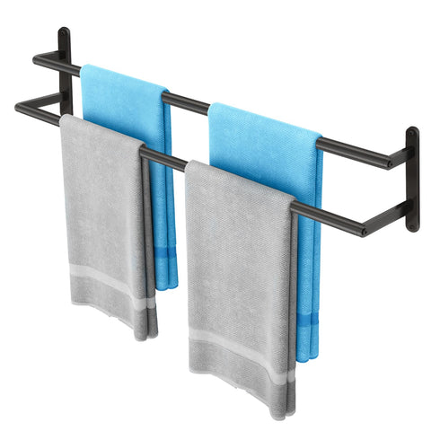 JIAPAIDUO 32Inch double towel bar on wall for organized towels