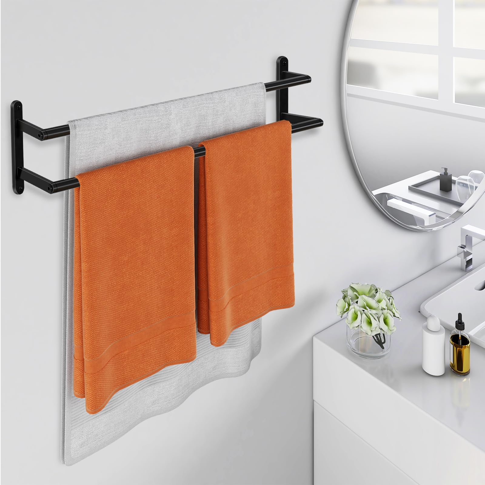 JIAPAIDUO 24-inch bar arrangement improves reach and quick towel drying