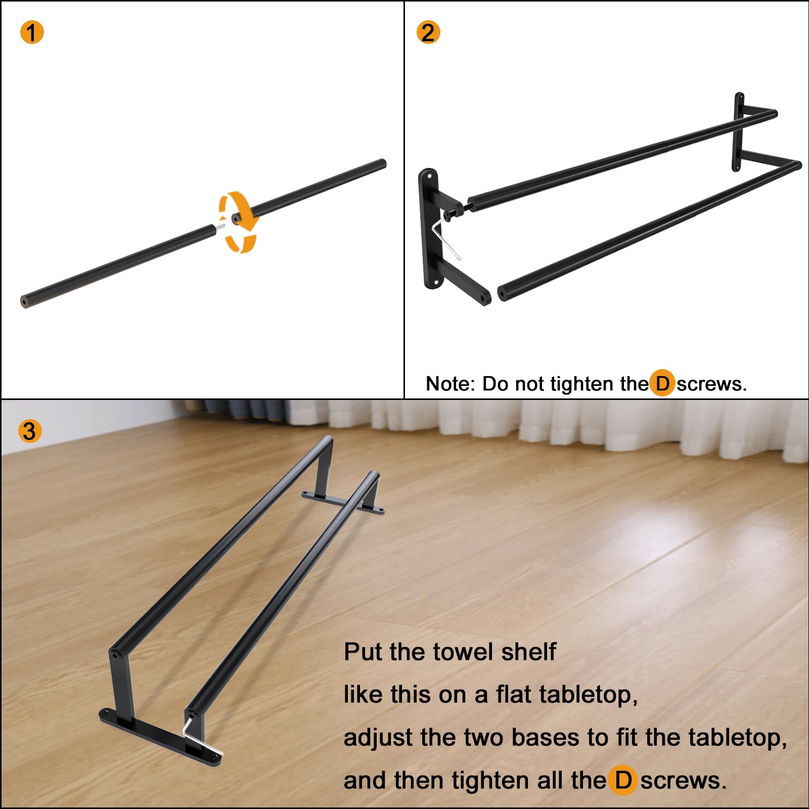 JIAPAIDUO durable towel bar resists rust and daily wear