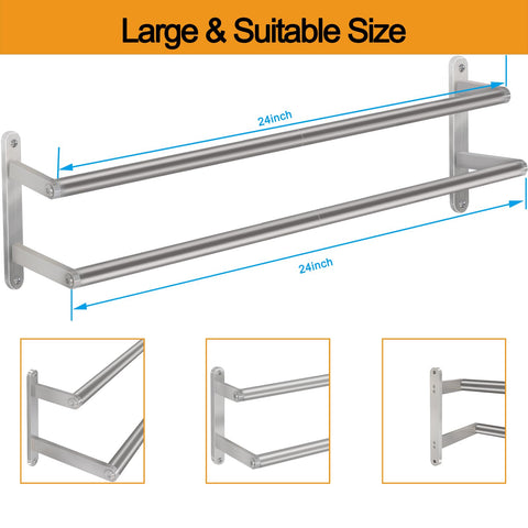 JIAPAIDUO versatile towel rack also holds clothing and washcloth.