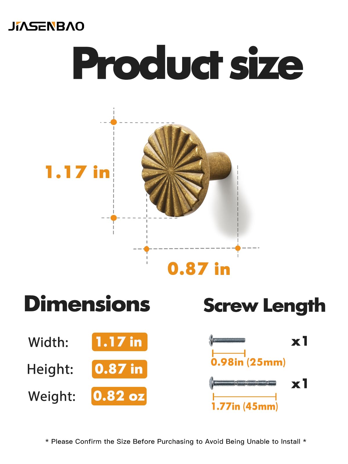 JIASENBAO antique brass knob on cabinet, ideal for bathroom vanities.