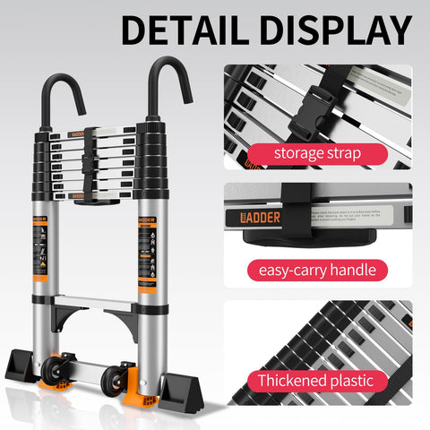 JIASHCHE ladder with large non-slip feet for secure footing on any surface.