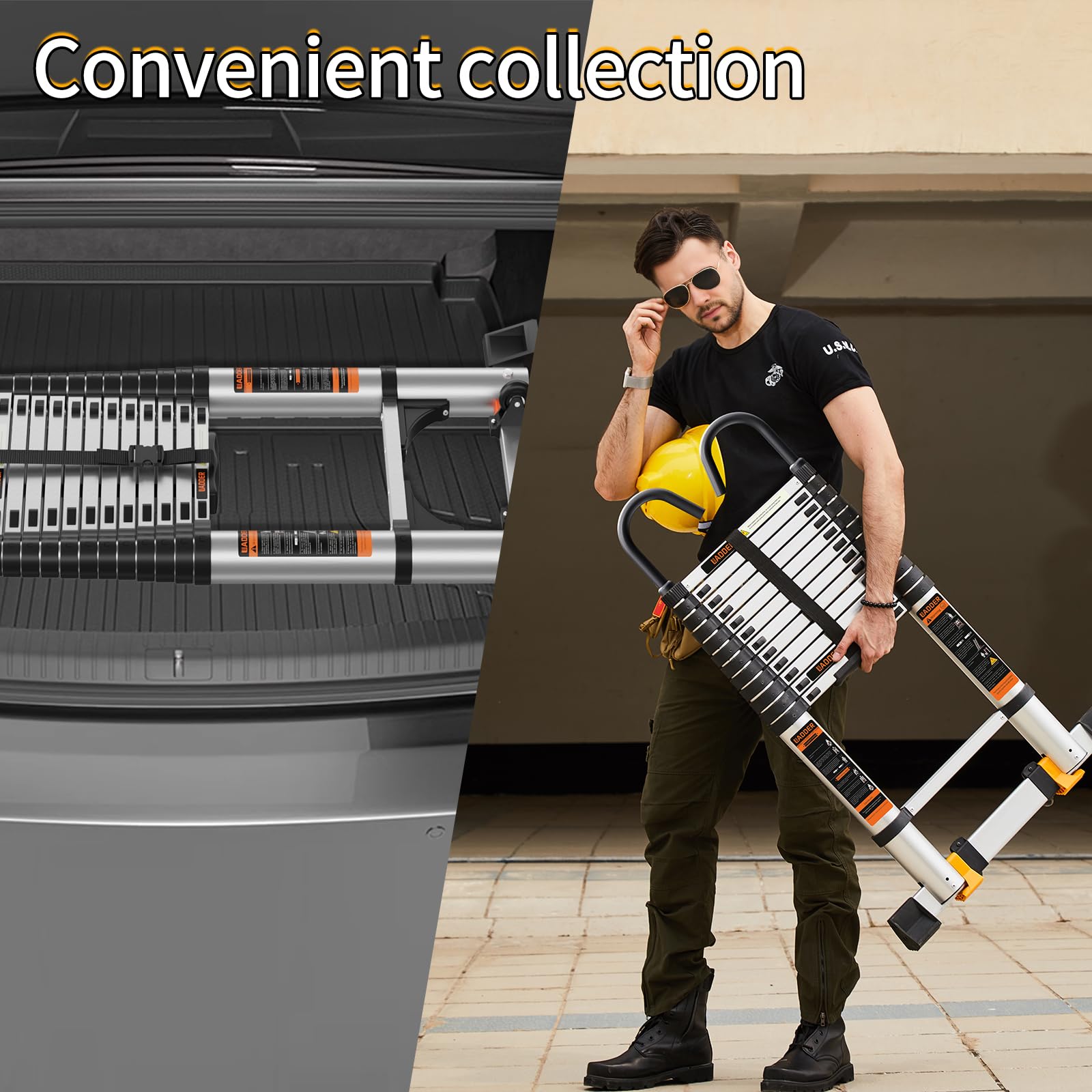 JIASHCHE lightweight ladder for effortless transport and setup.