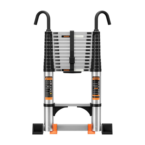 JIASHCHE telescoping ladder front view for high-reach home tasks