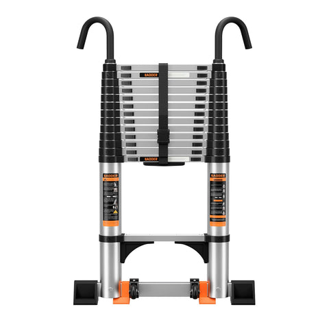 JIASHCHE telescoping ladder fully extended for high access and versatility.