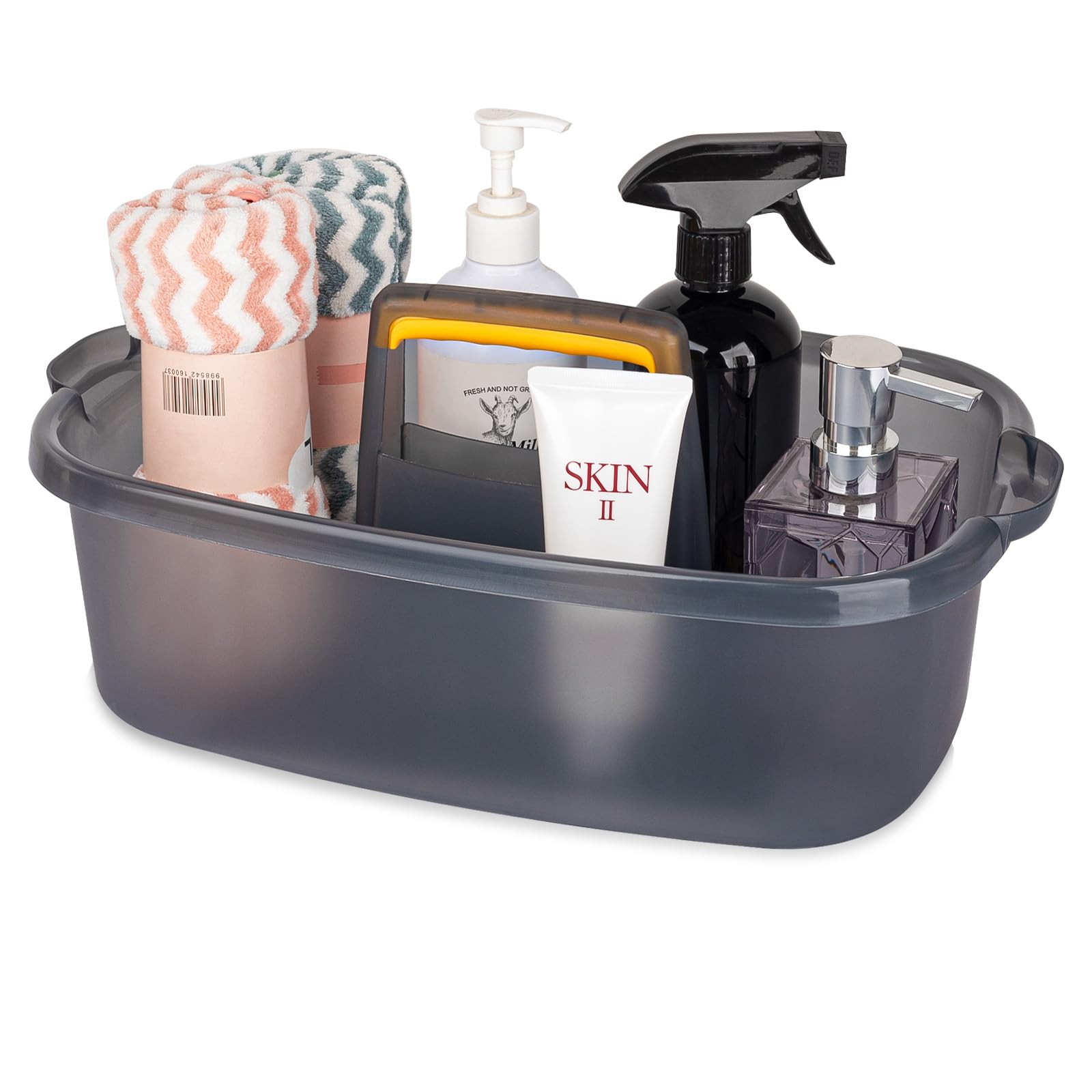 JiatuA large cleaning caddy with handle for easy transport and organizing supplies.