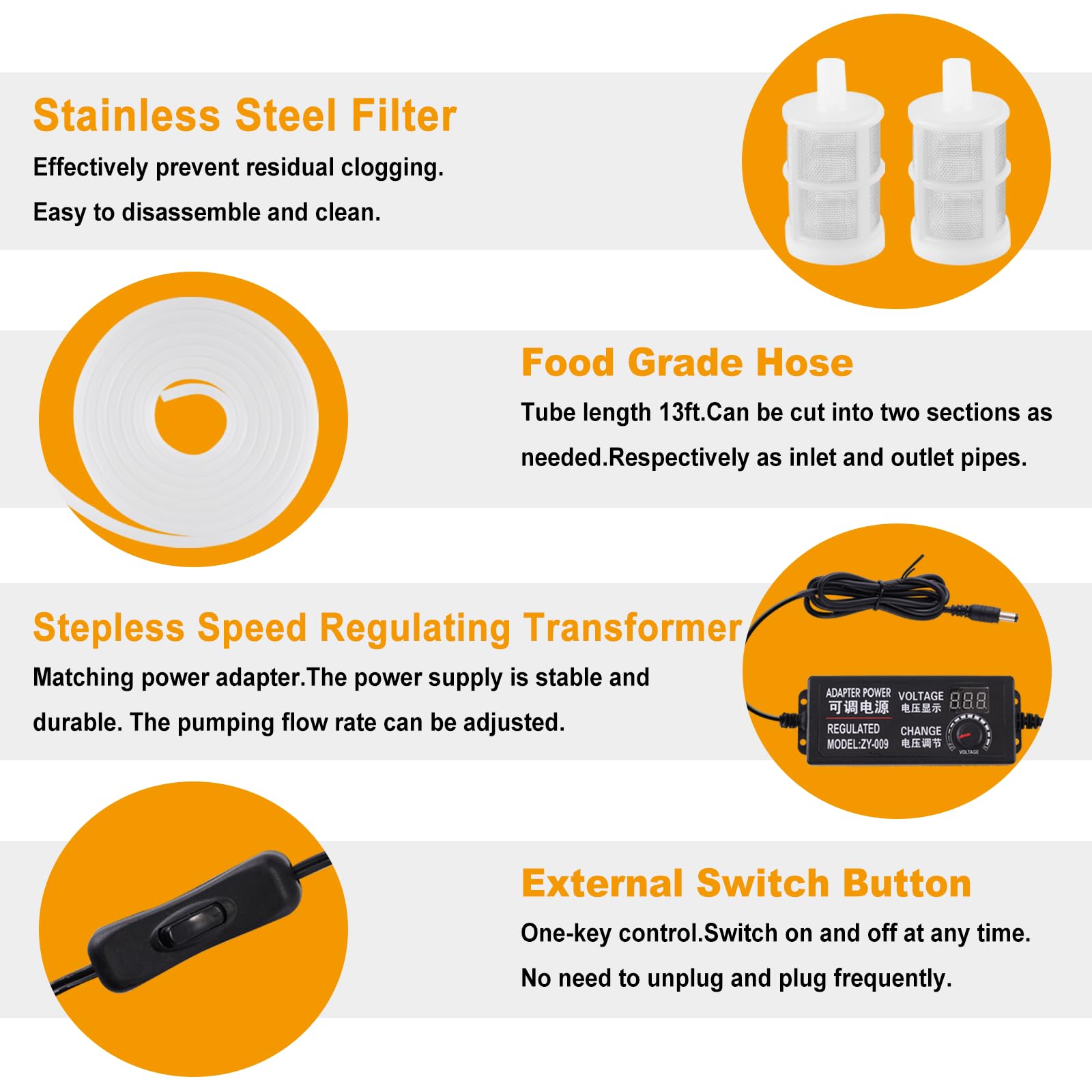 JIAWANSHUN stepless speed dial detail for customizable transfer rate.