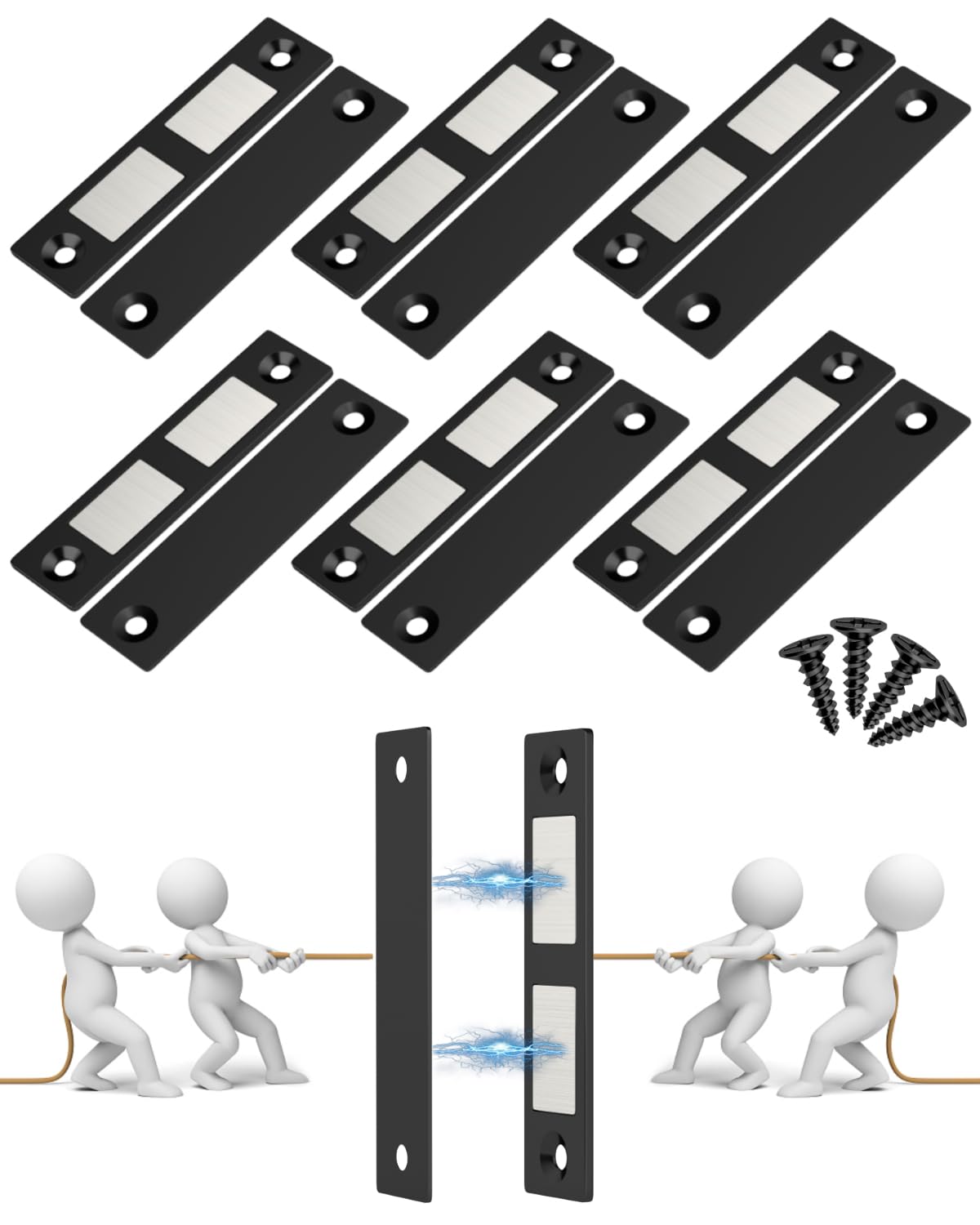 Jiayi ultra-thin magnet latch for cabinet doors keeps them closed.