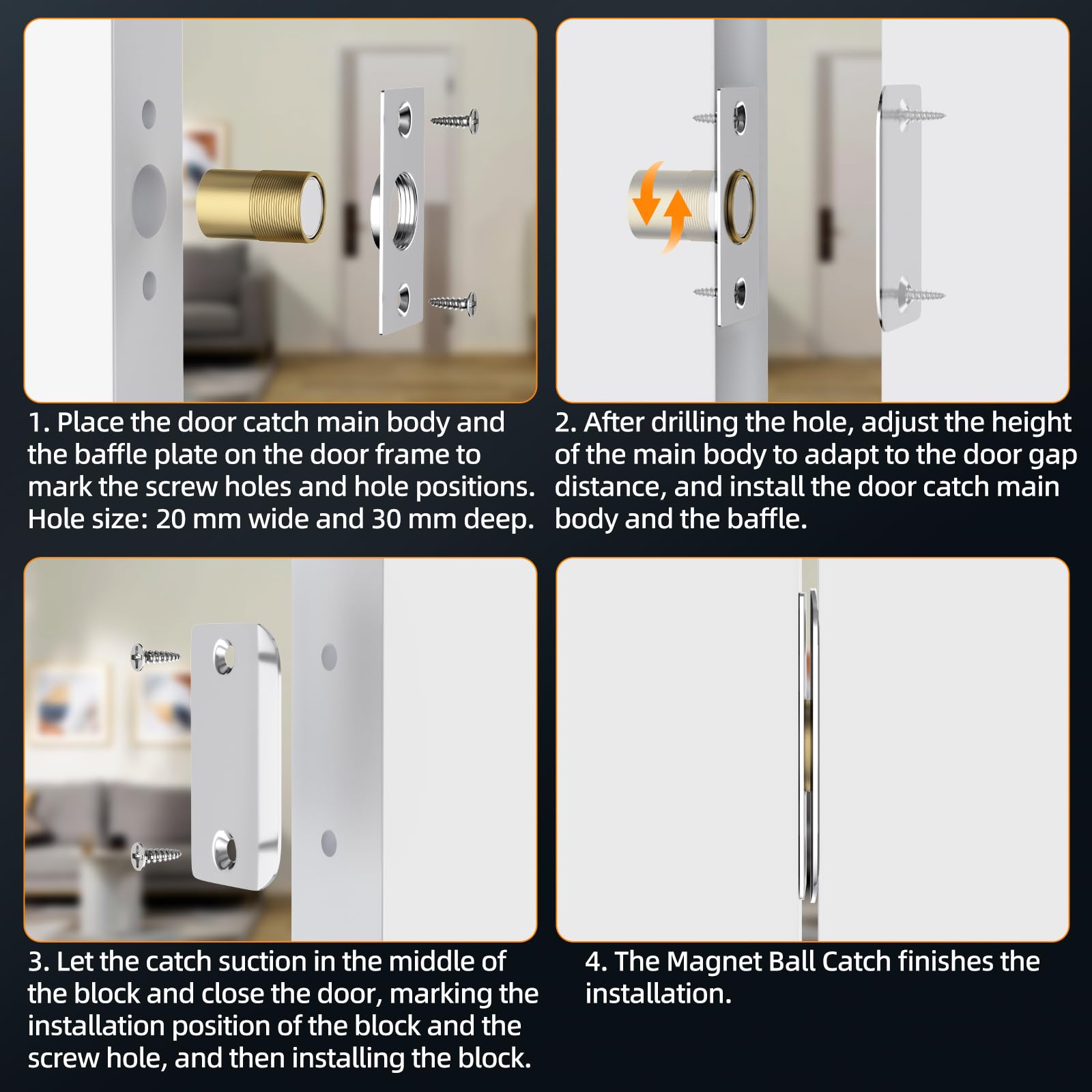 Jiayi magnetic catch ideal for closet and pantry door stabilization.