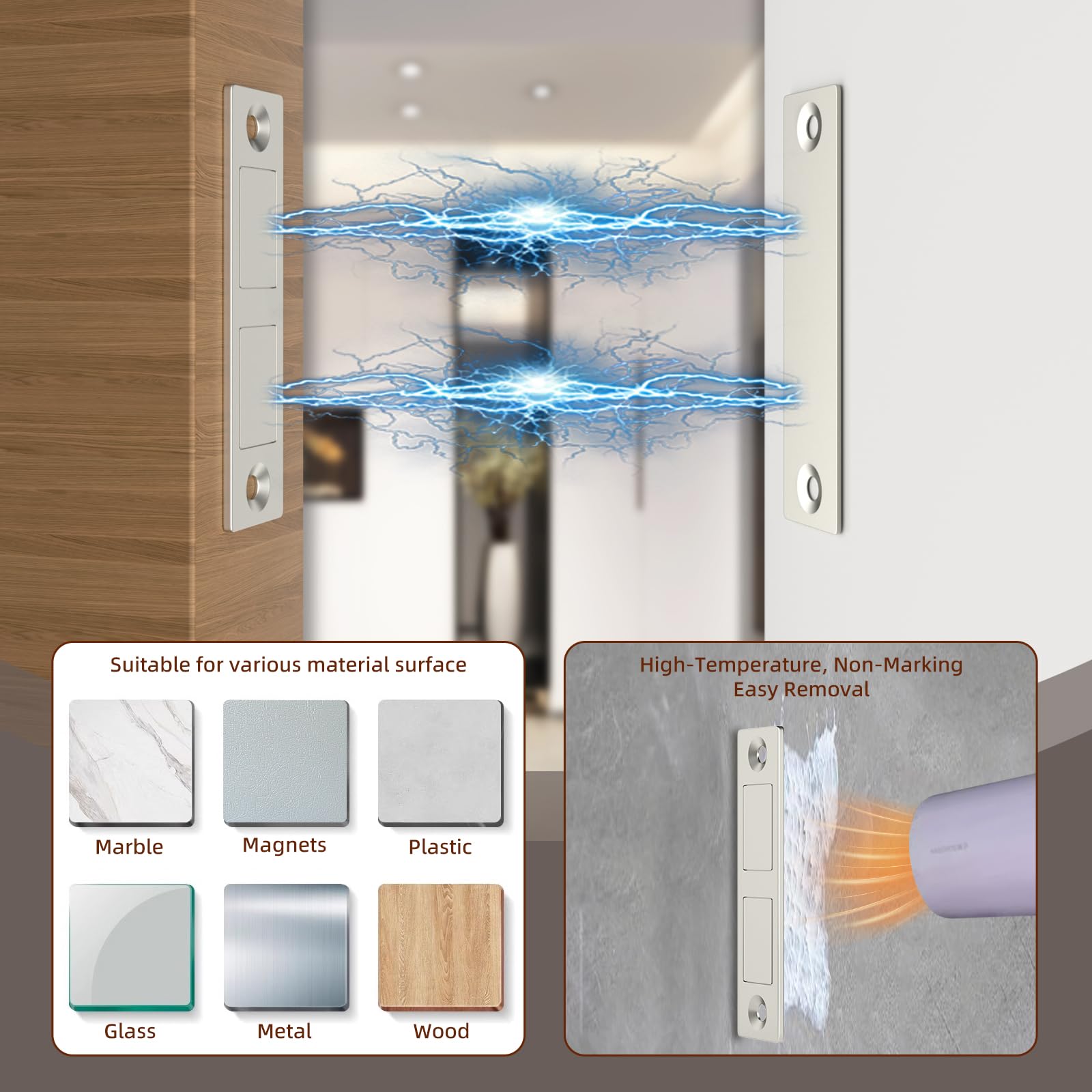 Jiayi dual-magnet closure for stronger cabinet doors and drawers