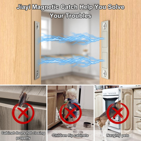Jiayi kitchen cabinet magnet installed on a door