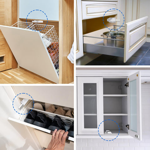 Jiayi Push Release Magnet Latch pack contents with screws for mounting