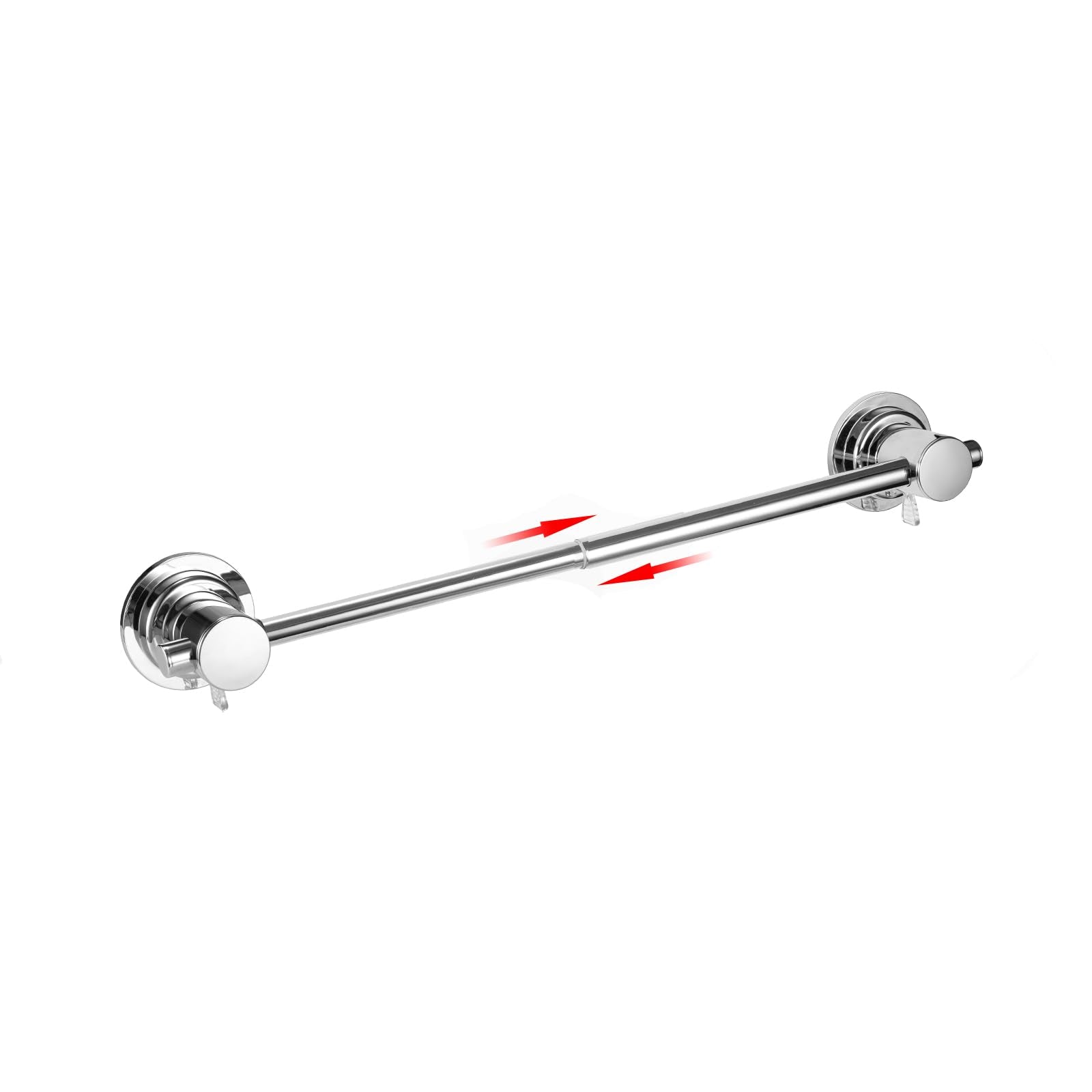 JiePai extendable towel bar at full length holds larger towels securely.