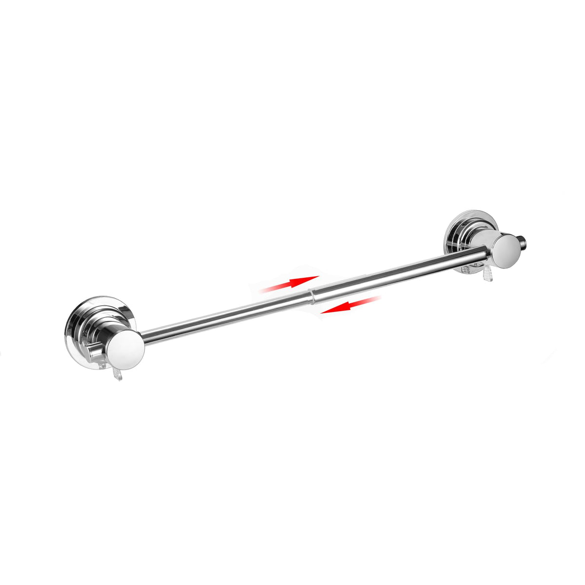 JiePai extendable towel bar at full length holds larger towels securely.