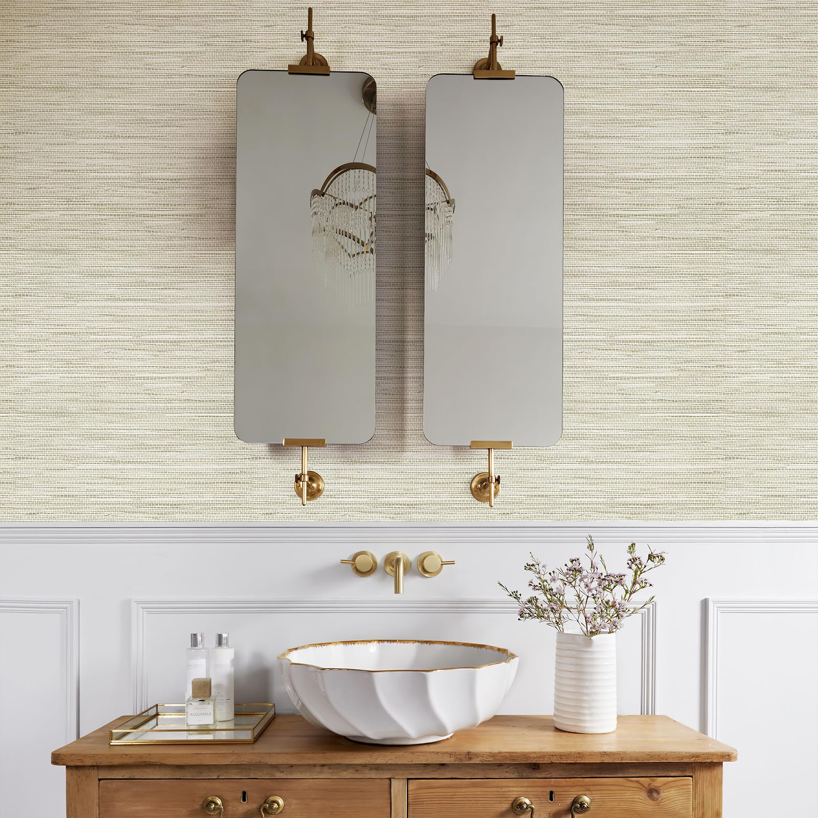JiffDiff textured Grassweave wallpaper adds cozy texture to living spaces