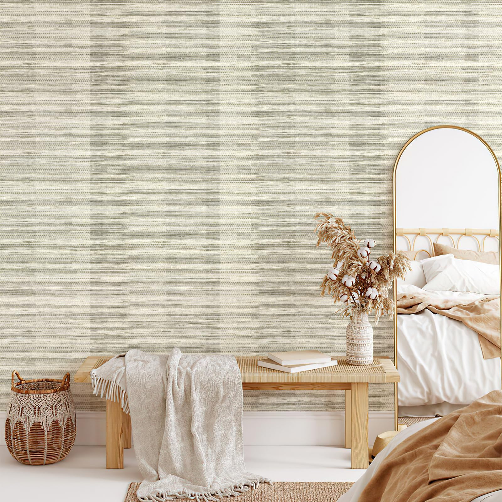 JiffDiff wallpaper covers smooth kitchen cabinets with a grain-like finish